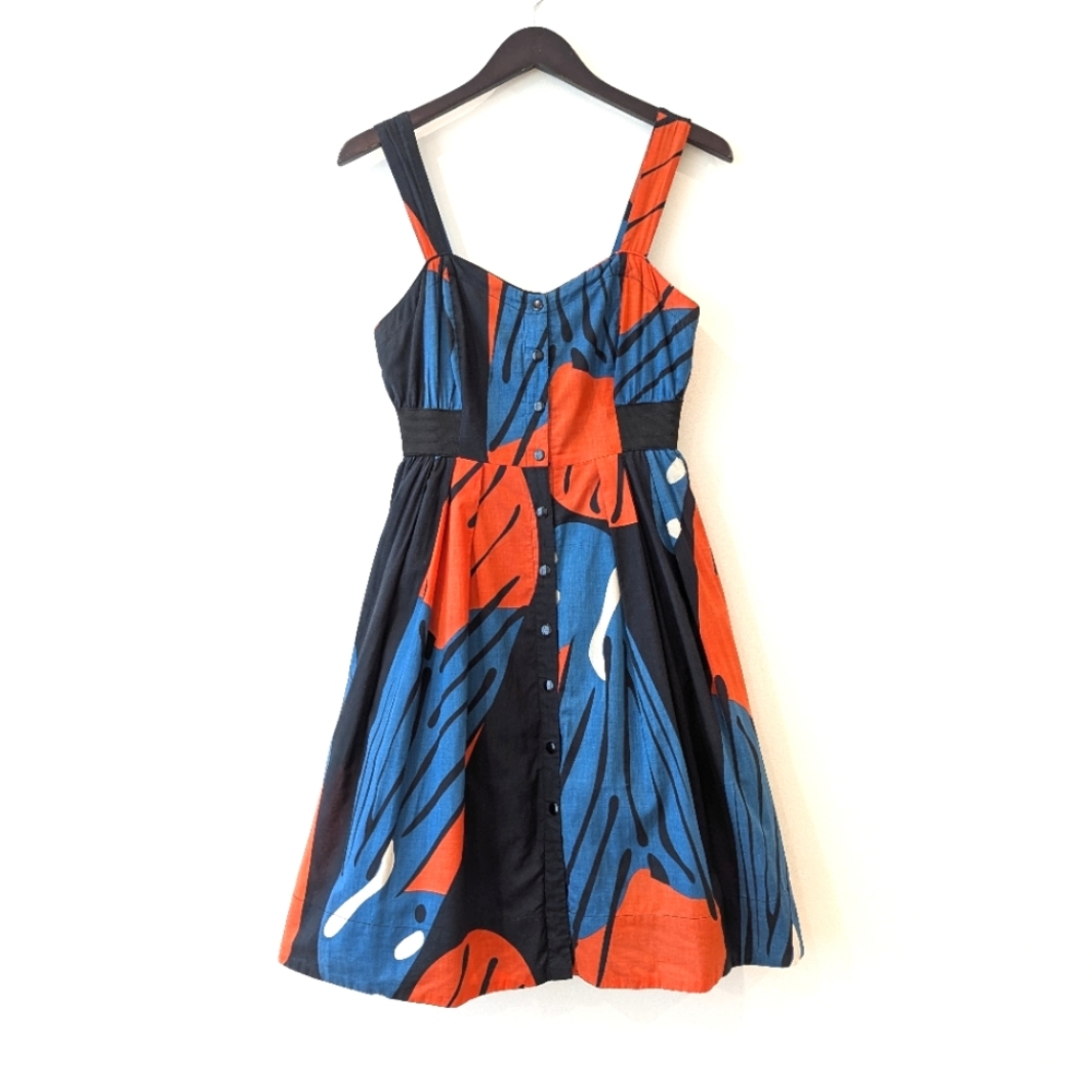 Maeve Anthropologie Fractured Pipeline Cotton Sun Dress Size 4